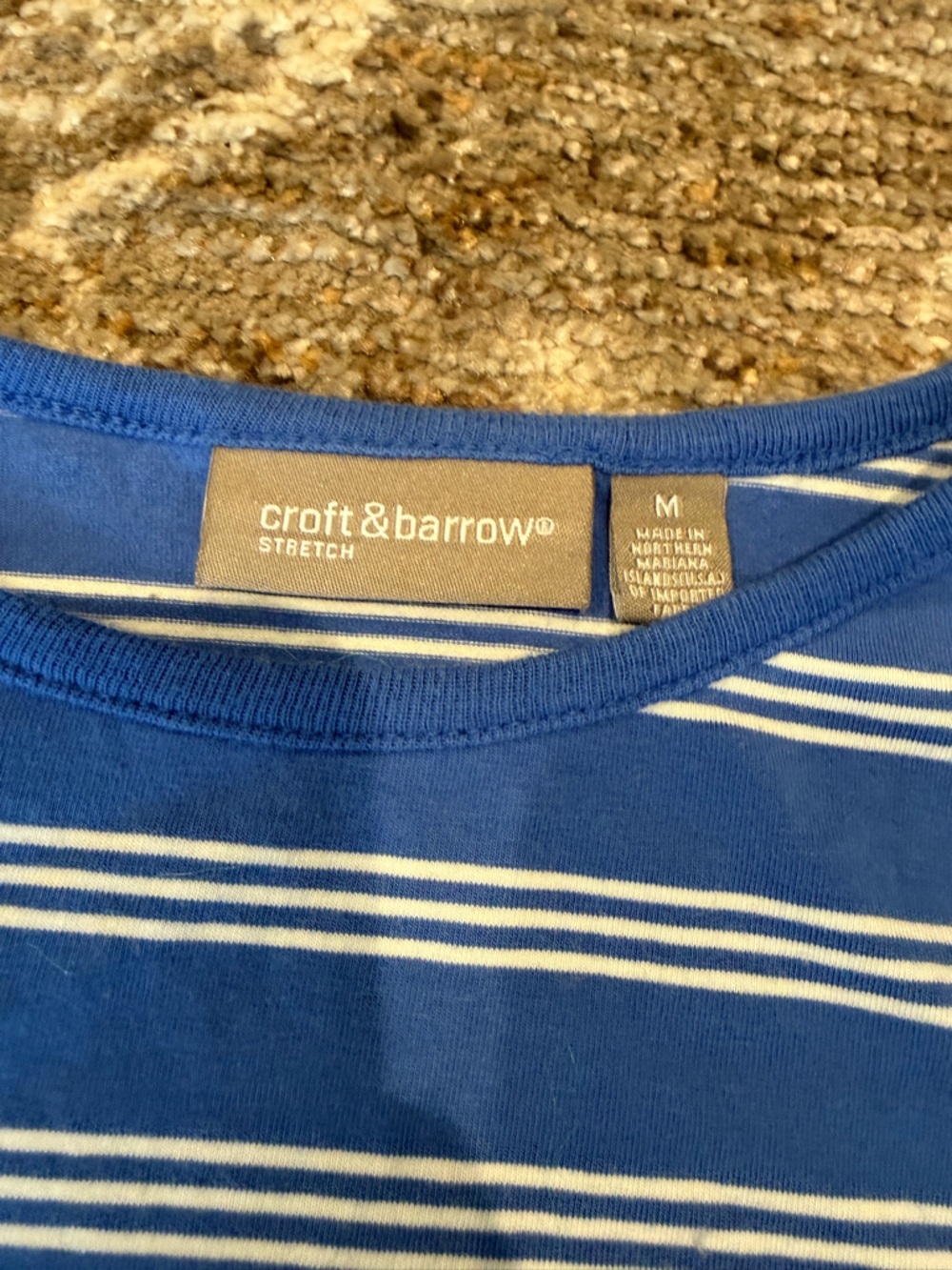 croft & barrow Blue and White Striped Top